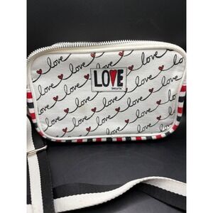 Brighton Love Belt Bag Crossbody Adjustable Strap Heart‎ Print Canvas